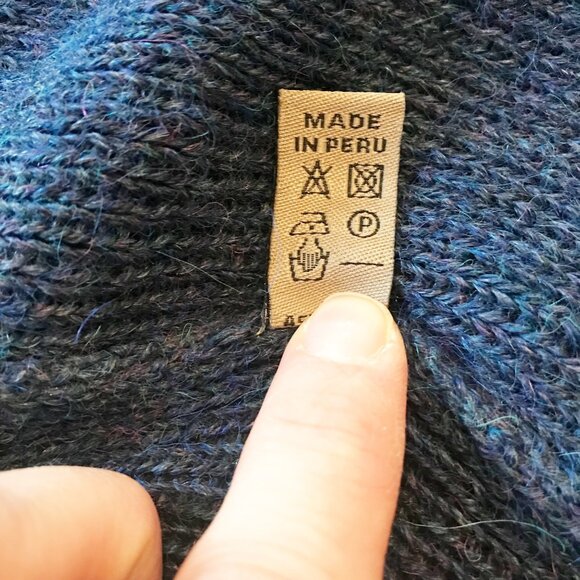 Peruvian Link Alpaca Collection Ebel Open Front Blue Sweater Womens One Size - Picture 5 of 8